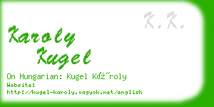 karoly kugel business card